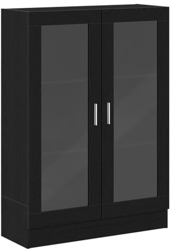 vidaXL Bokhylla svart ek 82,5x30,5x115 cm konstruerat trä, bokhyllor, bokhylla, förvaringsställ, förvaringsskåp, bokställ, vitrinskåp