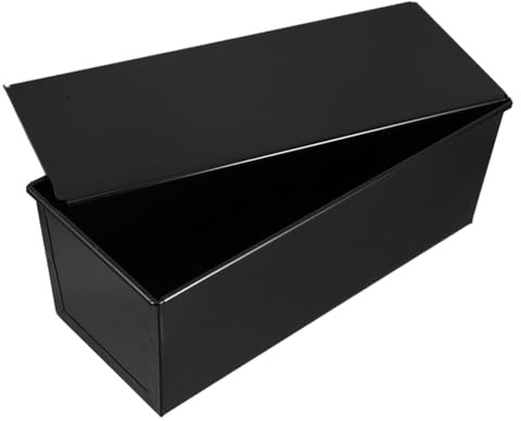 Ciieeo Molde Para Hornear Tostadas Con Tapa Deslizante 1000 g Metal Antiadherente Negro Utensilios De Cocina Para Pan Horno Bandeja Para Hornear