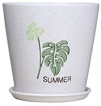 Blumentöpfe aus Keramik im Kaktus-Stil, Blumentopf, grüne Pflanze, einfacher Blumentopf, Dekoration für Zuhause, Garten, Büro, Pflanzgefäße, Ornamente, Blumentöpfe, viele Größen, Blau, Grün || L (Weiß