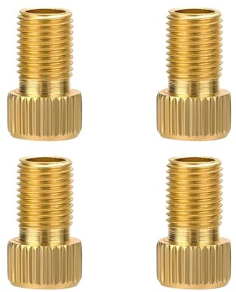 4 Pcs Bike Bicycle Pump Adapter Valve Copper Adapter Presta Valve Adapter Bike Pump Adaptorr Cycle Accessory Needle Converter(15mm)