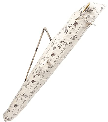 HYTROVE Tragbare Weiße Guzheng Tasche aus Baumwolle und Leinen Kratzfest und Gepolstert Aufbewahrungstasche für Traditionelle Musikinstrumente zum Schutz und Transport