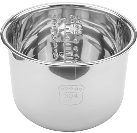 Tagtight 6L Pressure Cooker Inner Pot Rice Cooker Liner Stainless Steel Inner Pot Minute Pressure Cooker Liner, Rice Cooking Container