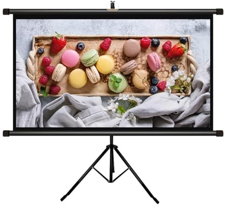 Genérico Pantalla de Proyector Portátil de 60/72 Pulgadas con Soporte, Pantalla de Proyector Extraíble HD 16:9, Trípode de Altura Ajustable(72inch(159x90cm))