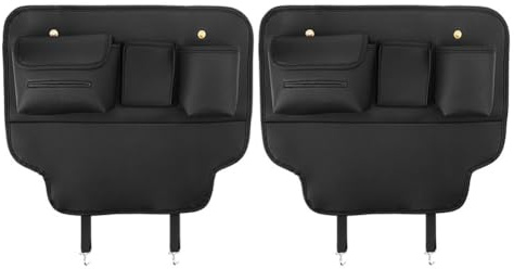 WRGEYXTD Autositz Rückenlehnenschutz Für Mercedes EQE SUV 2022-2024, Anti-Tritt Matte Sitzschutz Rückenlehne Wasserdicht Anti-Schmutzig Kick Pad mit Organizer,B/Black