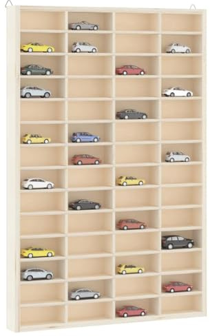 INLIFE Sammlervitrine aus Holz mit 56 Fächern 40x4,5x60 cm,Möbel,Regalsysteme,Wandregale,Braun,2.25 KG,4017380