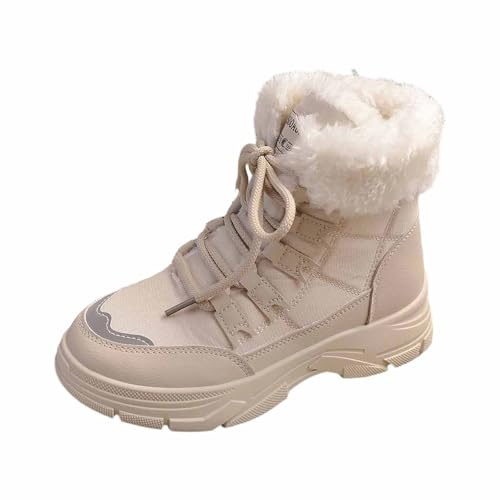 Bottes Femme Hiver Chaudes Antidérapantes Bottes de Neige Femme Fourrées Bottine de Ski Snow Boots Fourrées Confort Botte de Neige Imperméable Bottines Plate Chaussure Hiver Chaussures de Randonnée