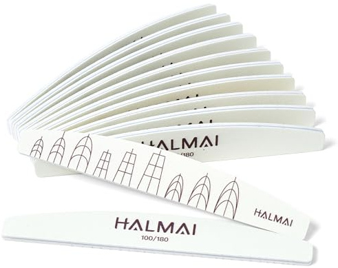 HALMAI Kit di 12 lime professionali per unghie naturali, fai da te, uso domestico, salone