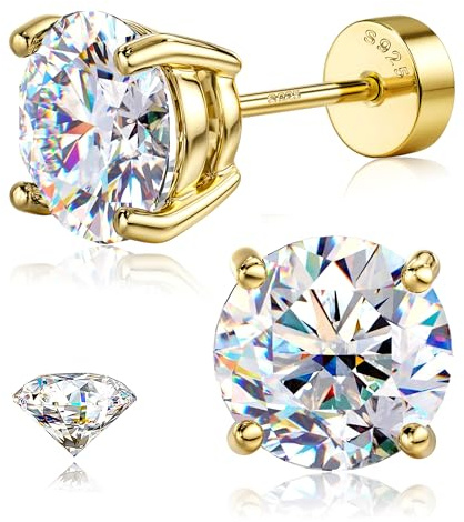 SLLAISS Orecchini Moissanite Uomo Argento 925 Punto Luce con Diamante Moissanite D Color VVS1 Piercing Trago Helix Piercings Orecchini Donna Or Ipoallergenici Oro 16k 3mm