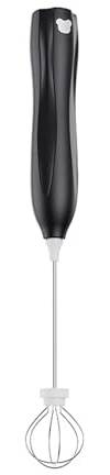 Frullino for le uova, piccolo sbattitore for panna, frusta bianca, mini for schiuma di latte, portatile(BLACK)
