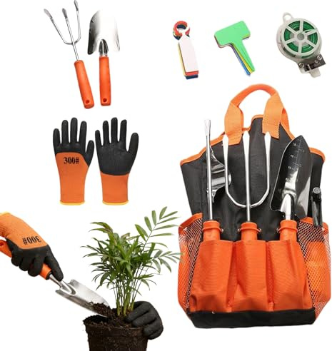 Set d'Outils de Jardinage - Acier Inoxydable avec,Sécateur et Outils de Plantation | Idée Cadeau pour Anniversaire Noël Fête des Mères Passionnés Seniors Femmes Hommes