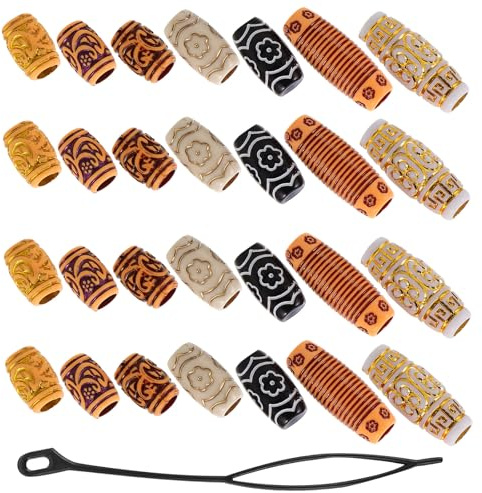 Dreadlock Accessoires Ringe 38 Stück und Kunststoff | Damen, für Alltag und Party, Leicht und Schnell Anzubringen, Vielseitiges Haarflecht Zubehör