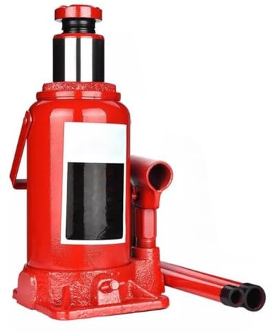 Geschweißter hydraulischer Wagenheber, Tragfähigkeit 2/3/4/6/8/10/20 t, vertikaler Handkurbel-Wagenheber, for Autoreparatur und Hausheben, rot(2T)