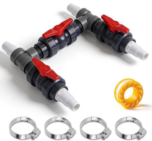 Bypass Pool Set, Adapter für Pool Heizung mit 32mm 38mm Schläuchen,Ø 50 mm | Wärmepumpen Anschluss Set, Wärmepumpe Pool Anschluss Set, Steuerung der Wasserzufuhr für eine optimale Temperaturregulierung