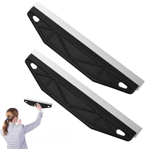 2PCS Mural Cutting and Chiseling Tools, Edge Painting Tool & Cutting in Tool for Painting, Stain-less Ste/el Shield for Skirting Boards, Combining Scraping Cutting-In and Smearing Protection (Black)
