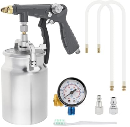 Pistola Pintura Compresor, Juego De Pistolas Protectoras Para El Suelo Del Coche, Con Copa De Aluminio De 1000 Cc y Manguera 360°, Para Revestimiento De Chasis De Camión