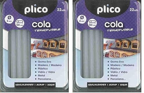 BLISTER 22 BARRITAS COLA TRANSPARENTE TERMOFUSIBLE 100X8MM (Paquete de 2)