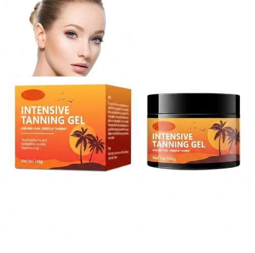 140 g Tanning Gel solbränna droppar solbränna droppar intensiv solbränning kräm, ger en naturlig och jämn solbränna, självbrun för kropp och ansikte | Självsolkräm för ansikte och kropp för naturlig glöd, snabbtorkande, inga ränder, vattentät, för kropp och ansikte