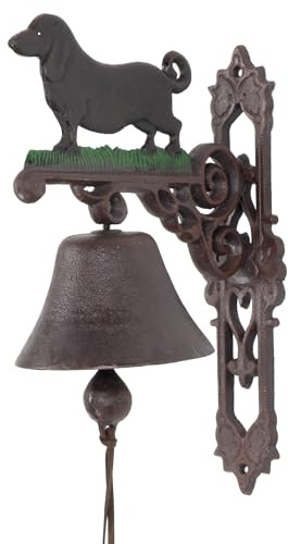 Moritz - Campana de pared de hierro fundido, 33 cm de altura, estilo antiguo, color marrón