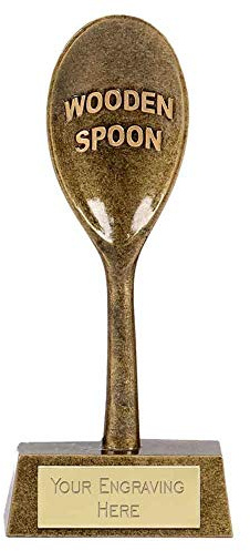 TROPHIESPLUSMEDALS Pinnacle Gold Wooden Spoon Award, Novelty, 16.5cm