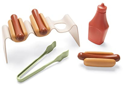 Dantoy Hot Dog Playset, 9 Pieces, Food Role Play Set for Children, Promotes Fine Motor Skills, Made in Denmark, Green Garden Theme, Ages 2+