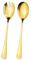 LATRAT Lot de 2 couverts à salade en acier inoxydable pour restaurant, hôtel, fête, buffet (doré)