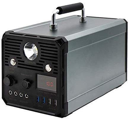 XUETAO Centrale elettrica Portatile 1000 W Generatore Solare Batteria al Litio da 100 Ah Pannello Solare 4 Porte USB 4 Porte CC Presa CA Presa accendisigari Luci a LED Emergenza Esterna