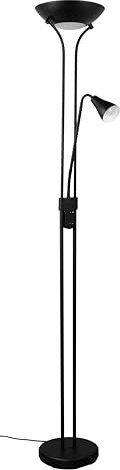 Reality Leuchten LED Stehleuchte Scotty R41651332, Metall Schwarz Matt, 2x 7W E24 + 1x 4.5W E14, Switch Dimmer, Flex