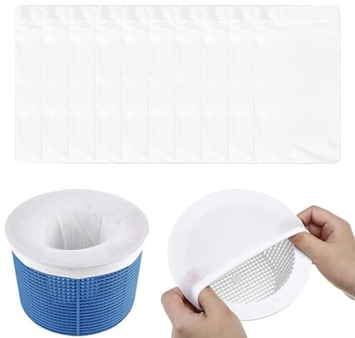 Skimmer Piscine de Haute Qualité - Épuisette Piscine avec Net Skim - Skimmer Piscine Hors Sol avec Chaussettes de Filtration,Chaussettes Skimmer Reutilisable pour Panier Skimmer,Maille Ultra Fine