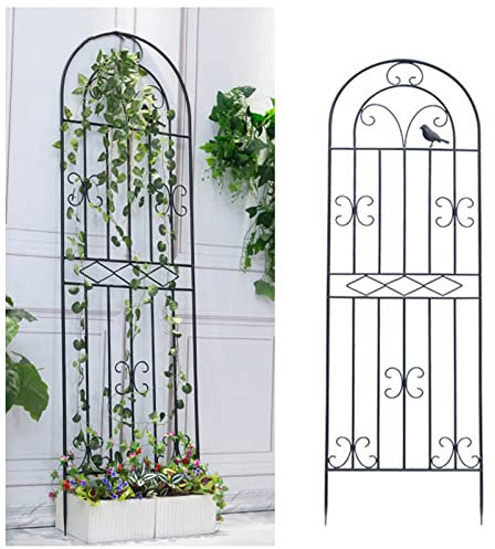 Rankgitter für den Garten, schwarz, beschichtet, 180 cm Höhe, perfekt für Kletterpflanzen, Outdoor-Gitter, Unterstützung für Gartenschirme