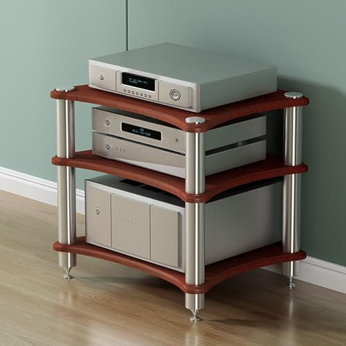 Gabinete estéreo con soporte multimedia de 1, 2, 3 y 4 niveles, rack AV para videojuegos, estantería de audio y video, organizador de consolas de juegos, soporte AV, estantes de torre para almacenami