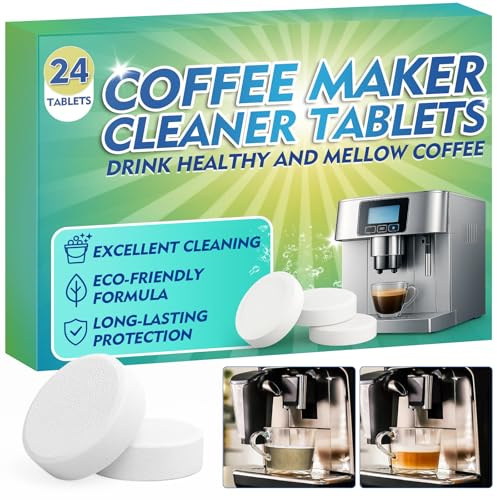 Coffee Machine Cleaning Tablets, Espresso Machine and Coffee Maker Cleaner, Descaling and Maintenance Coffee Machine Cleaner, Coffee Oil Remover, Compatible with Most Machines (1, White)