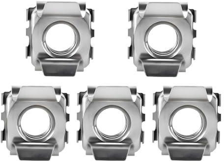 Schwimmende Käfigmutter M4 M5 M6 M8 Edelstahl-Kartenkäfigmuttern Quartett Schwimmende Muttern Quadratische Einrastmutter for Rackmontage-Serverschrank 3 Stück-10 Stück(5pcs,M5)
