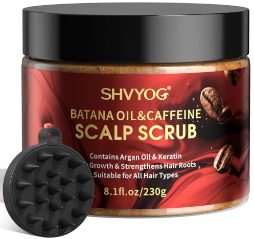 Scrub Per Il Cuoio Capelluto, Con Olio Di Batana E Caffeina, Ideale Per La Crescita Dei Capelli, Per Capelli Grassi, Secchi E Con Forfora, Per Prevenire La Caduta Dei Capelli, Nutriente E Antiforfora