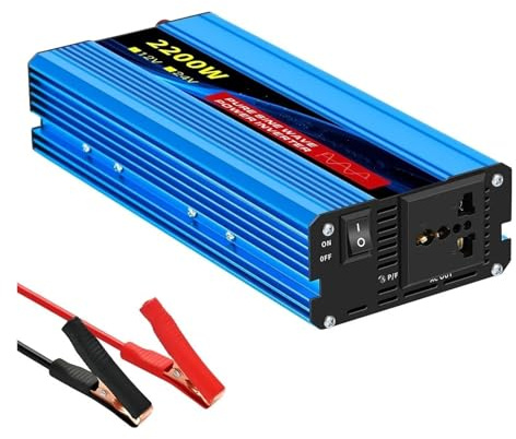 Trasformatore Convertitore Da 12V/24V CC A 110V/220V Con Porte Tipo C 2 Prese Corrente CA Display LCD Inverter Potenza A Onda Sinusoidale Pura Da 1600 W A 10000 W Inverter(12V,110V 60HZ,2200W)