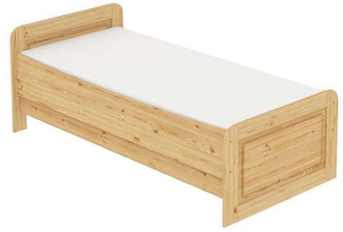 Erst-Holz®Seniorenbett extra hoch 120x220 Einzelbett mit Federholzrahmen Holzbett Massivholz 60.42-12-220 FV M