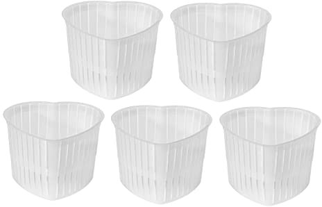 AlcoFermBrew 5 x Moule à fromage - forme de coeur - 0.1kg | Forme à fromage | Moule à faisselle | Fromage maison