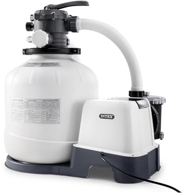 Intex Krystal Clear 2150 GPH Sand Filter Pump & Saltwater System with E.C.O. (Electrocatalytic Oxidation) for Above Ground Pools, 110-120V with GFCI