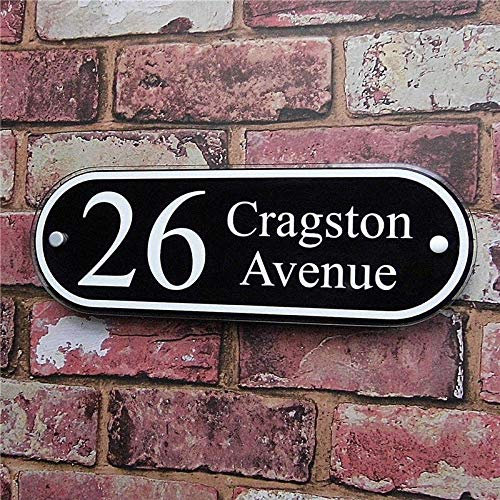ZXF Hausnummern 320 x 110 mm, personalisierbar, transparentes Acryl, Hausnummernschild mit Vinyl-Aufkleberfolie z1111 Schwarz