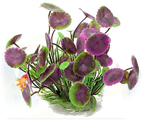 VOANZO Künstliche Aquariumpflanzen, kleine Größe, Aquarium-Dekoration, Heimdekoration, Kunststoff, Violett, 5 Stück