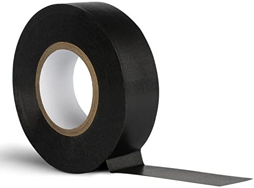 Black Electrical Tape Waterproof Heat Resistant Tape 20m x 19mm - Strong Heavy Duty, Sticky, PVC Electric Insulation Tape for Wires, and Cables (Pack of 1)