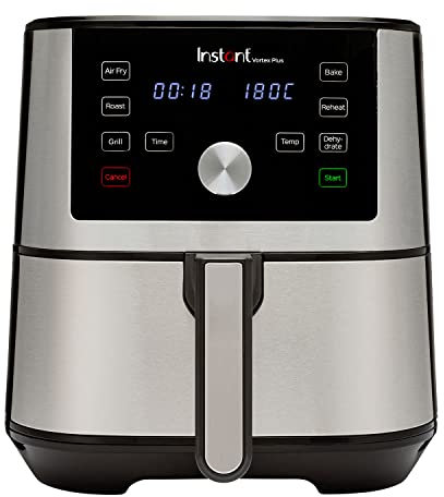 Instant Vortex Digital Single Drawer Air Fryer with Easy to Use 6 Smart Programmes - Air Fry, Bake, Roast, Grill, Dehydrate, and Reheat - Dishwasher Safe Basket Stainless Steel - 5.7L, 1700W