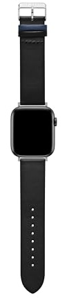 Ted Baker Black Leather Strap Blue Keeper for Apple Watch® (Model: BKS42F135B0), Black, One Size, Leather Blue Keeper smartwatch band compatible with Apple watch strap 42mm, 44mm