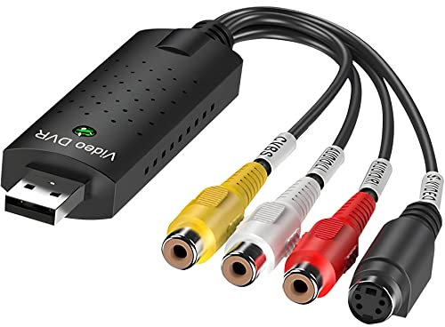 RETOO Video e audio Grabber con USB 2.0 e ad alta velocità Trasferisce digitalmente, compatibile con VHS, VCR, DVD, CD, videoregistratore e convertitore video, riproduzione modifica video Plug