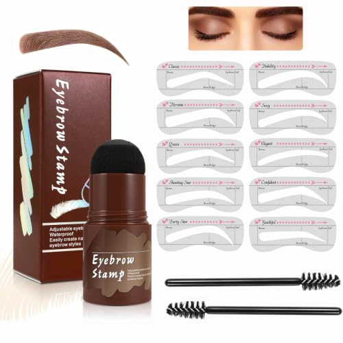Kit Di Timbri Per Sopracciglia, Kit Per Timbrare E Modellare Le Sopracciglia, Kit Di Stencil Per Timbri Per Sopracciglia Resistenti E Impermeabili A Lunga Durata Per Le Donne (Marrone chiaro)
