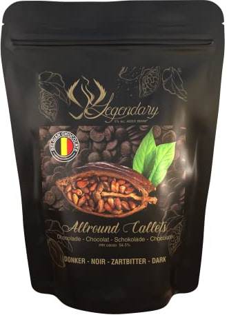Legendary CALLETS DARK neue Rezeptur 1 Kg - Original belgische Schoko Drops, für Schokoladen-Fondue und Schoko-Brunnen, Ganache, Glasur, zum Trinken usw.