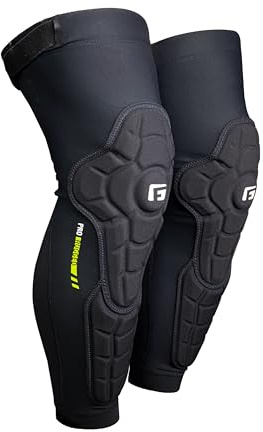 G-Form Pro-Rugged 2 Espinilleras MTB, Negro, Adulto Grande | con Protección de Rodillas para Ciclismo, Patinaje y Deportes de Nieve, Rodilleras y de Compresión Acolchadas