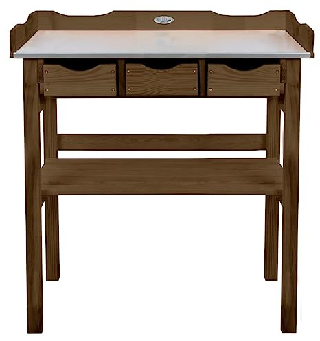 Table à rempoter Bois et Zinc 3 tiroirs