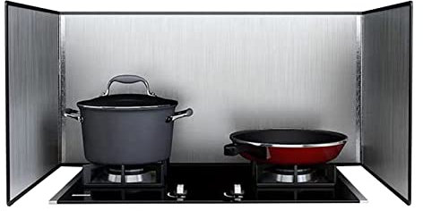 Cocina Plegable Protector Antisalpicaduras, 304 Acero Inoxidable Cubre Salpicaduras De Sartén, Fácil De Limpiarm, Aceite Antiadherente, para Placas, Placas De Gas, Sartenes ( Color : Silver , Size : 5