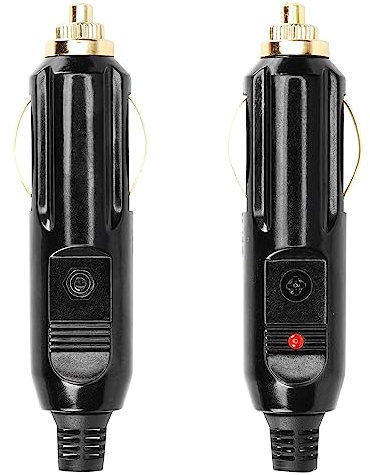 CERRXIAN 2 prese maschio per accendisigari da 20 A, 12 V/24 V, completamente in rame, presa Aux, spina di ricambio per accendisigari, con LED rosso