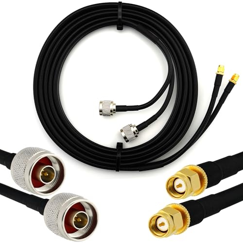 RANGEFUL 10m SMA Maschio a N Maschio Cavo Coassiale Doppio — Twin HF-240 (equivalente a LMR 240) prolunga per LTE Antenna esterna 4G 5G 6G Modem Amplificatore GSM Router WIFI Ripetitore cellulare
